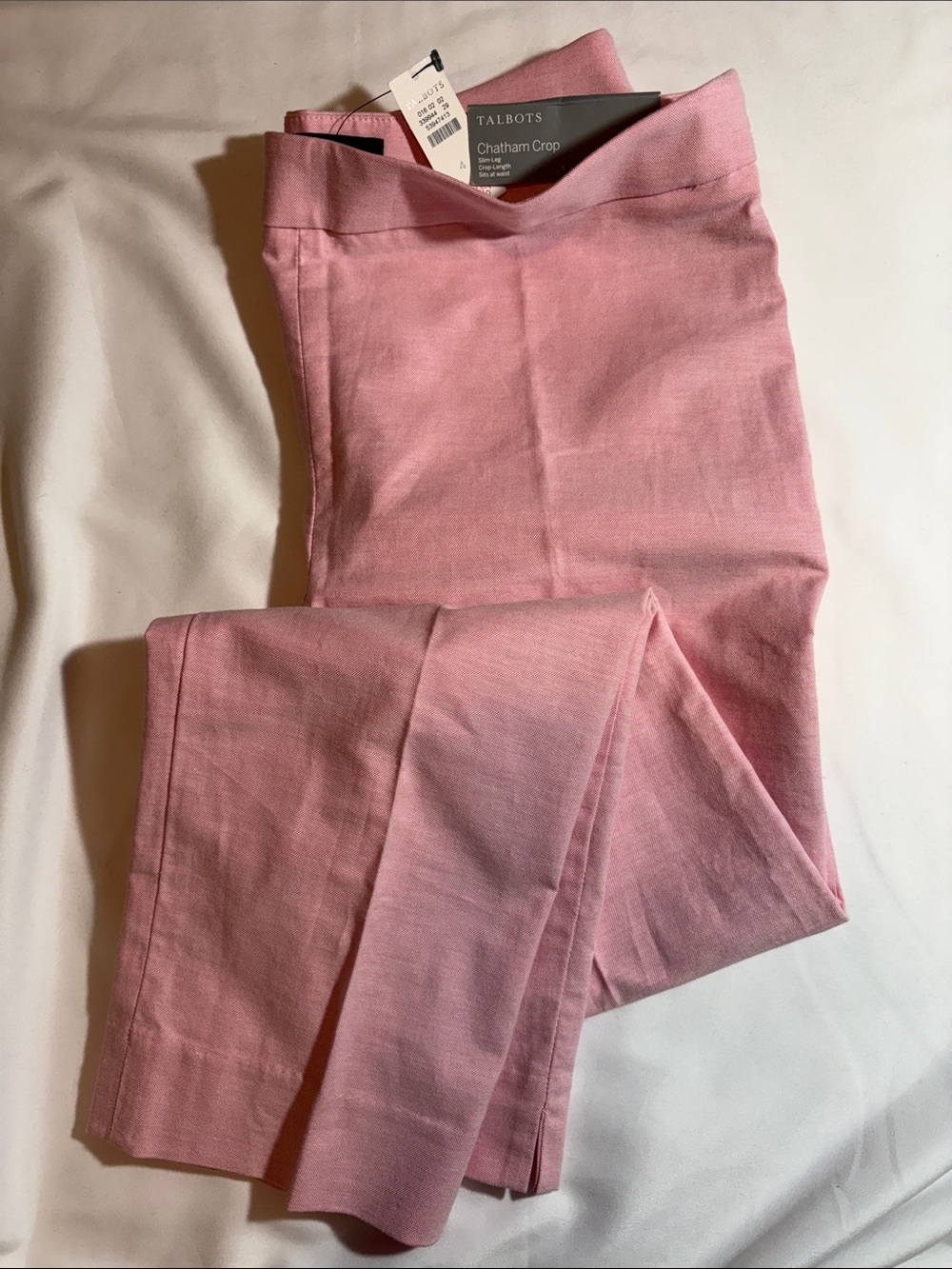Talbots Strawberry Milk Bubblegum Pink Chatham Ankle Crop Slim Leg Pleated Pant